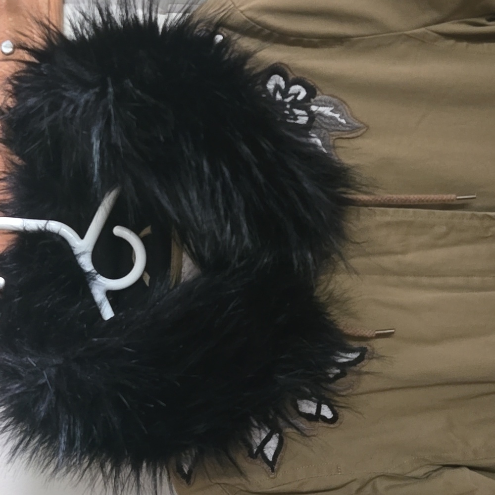 Ann Taylor LOFT Olive Faux Fur Hooded Jacket - Picture 3 of 16